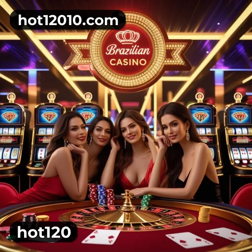 App hot120 para iOS e Android — interface mobile, login biométrico e PIX integrado